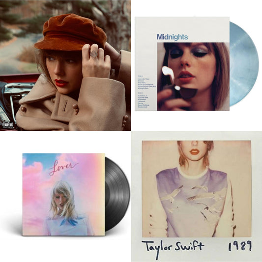 Taylor Swift - Red (Taylor's Version) (4LP) & Midnights (X) (Moonstone Blue LP Vinyl) & Lover (2LP) & 1989