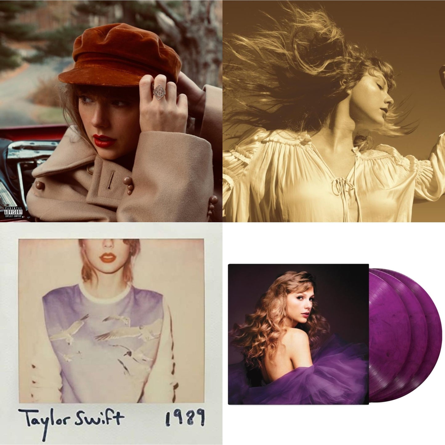Taylor Swift - Fearless (Taylor's Version) (Gold Vinyl/3LP) & Red (Taylor's Version) (4LP) & Speak Now (Taylor's Version) (Orchid Marbled Vinyl/3LP) & 1989