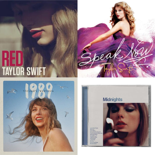 Taylor Swift - Midnights (X) (Moonstone Blue CD) & 1989 (Taylor's Version) & Speak Now & Red