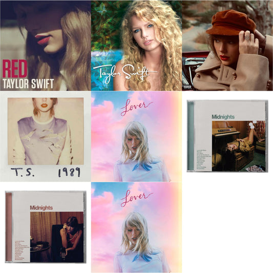 Taylor Swift - Red (Taylor's Version) (Edited) (2CD) & Midnights (X) (Jade Green CD) & Midnights (X) (Blood Moon CD) & Taylor Swift & Red & Lover (Deluxe) (Version 1) & Lover (Deluxe) (Version 2) & 1989