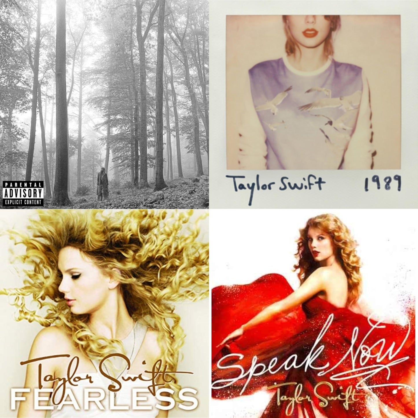 Taylor Swift - Folklore (X) & 1989 & Fearless & Speak Now - CD Bundle