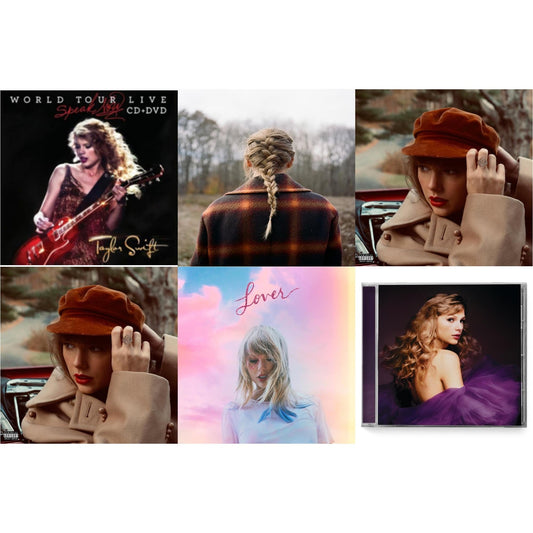 Taylor Swift - Evermore (X) & Red (Taylor's Version) (X) (2CD) & Red (Taylor's Version) (Edited) (2CD) & Speak Now (Taylor's Version) (2CD) & Speak Now World Tour Live (CD/DVD) & Lover (Deluxe) (Version 4)