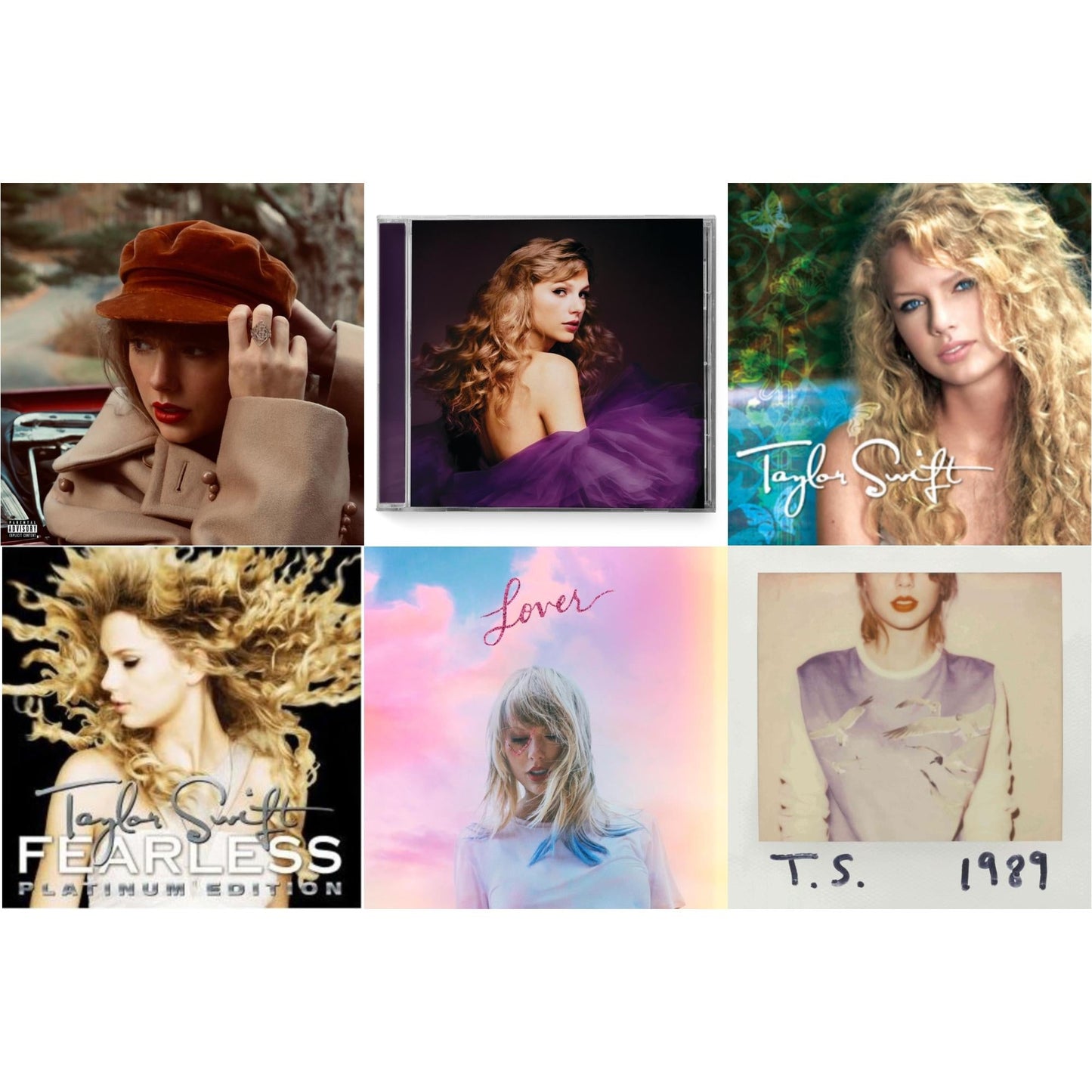 Taylor Swift - Red (Taylor's Version) (Edited) (2CD) & Speak Now (Taylor's Version) (2CD) & Taylor Swift & Fearless & Lover (Deluxe) (Version 2) & 1989