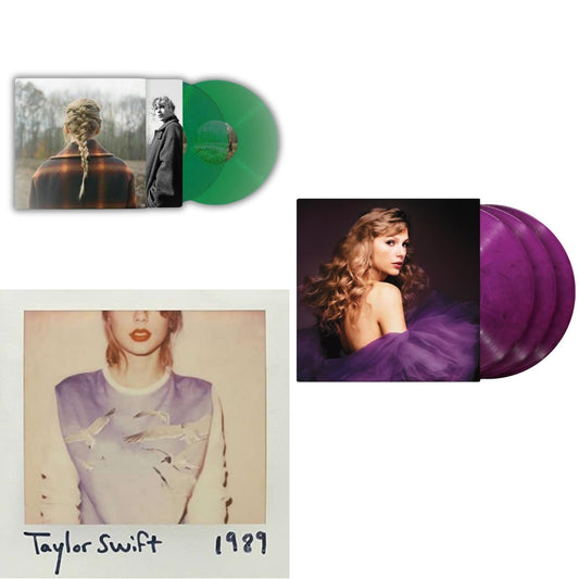 Taylor Swift - Taylor Swift - Evermore (Translucent Green Vinyl/2LP) & Speak Now (Taylor's Version) (Orchid Marbled Vinyl/3LP) & 1989