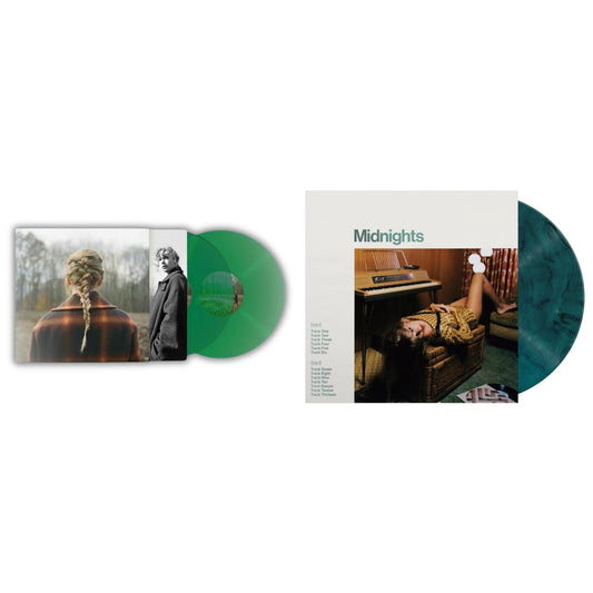 Taylor Swift - Taylor Swift - Evermore (Translucent Green Vinyl/2LP) & Midnights (X) (Jade Green LP Vinyl)