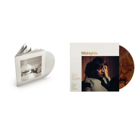 Taylor Swift - Midnights (X) (Mahogany Color LP Vinyl) & Tortured Poets Department (X) (Ghosted White Vinyl/2LP/Manuscript- Bonus Track)