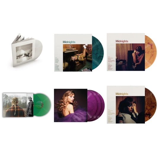 Taylor Swift - Taylor Swift - Evermore (Translucent Green Vinyl/2LP) & Midnights (X) (Jade Green LP Vinyl) & Midnights (X) (Blood Moon LP Vinyl) & Midnights (X) (Mahogany Color LP Vinyl) & Speak Now (Taylor's Version) (Orchid Marbled Vinyl/3LP) &