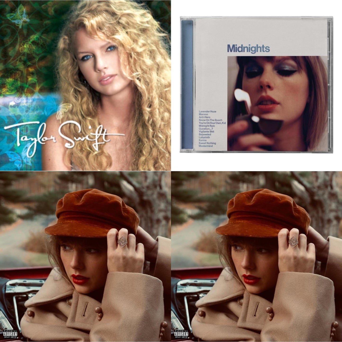 Taylor Swift - Red (Taylor's Version) (X) (2CD) & Red (Taylor's Version) (Edited) (2CD) & Midnights (X) (Moonstone Blue CD) & Taylor Swift