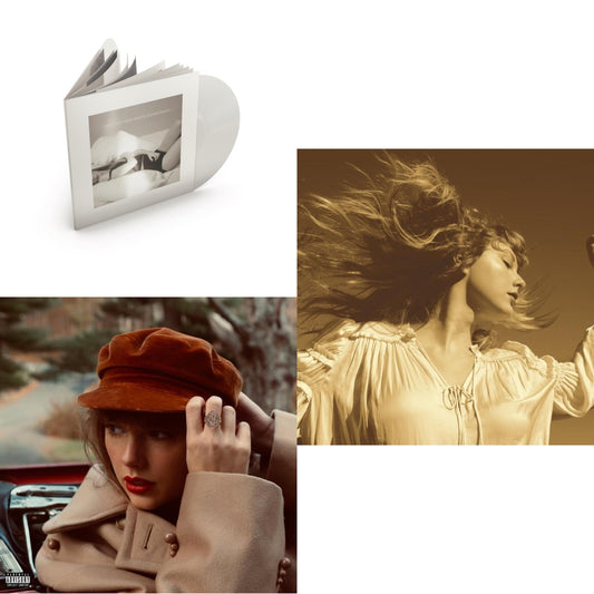Taylor Swift - Fearless (Taylor's Version) (Gold Vinyl/3LP) & Red (Taylor's Version) (4LP) & Tortured Poets Department (X) (Ghosted White Vinyl/2LP/Manuscript- Bonus Track)