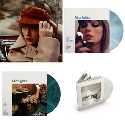 Taylor Swift - Red (Taylor's Version) (4LP) & Midnights (X) (Moonstone Blue LP Vinyl) & Midnights (X) (Jade Green LP Vinyl) & Tortured Poets Department (X) (Ghosted White Vinyl/2LP/Manuscript- Bonus Track)