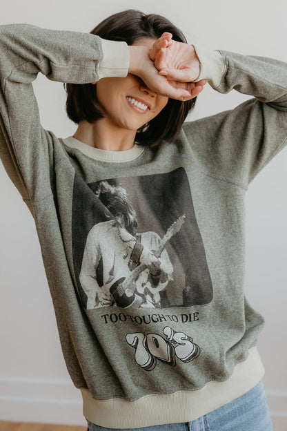 Rolling Stones Too Tough To Die Womens Sweatshirt Grey