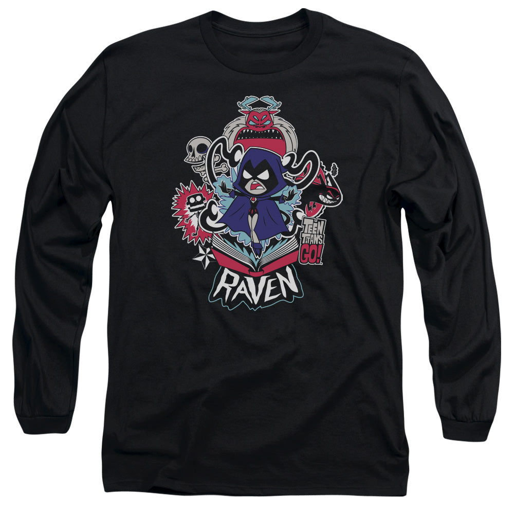 Teen Titans Go Raven Mens Long Sleeve Shirt Black Officially Licensed