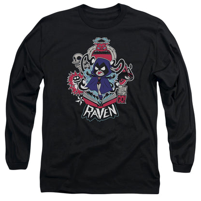 Teen Titans Go Raven Mens Long Sleeve Shirt Black Officially Licensed