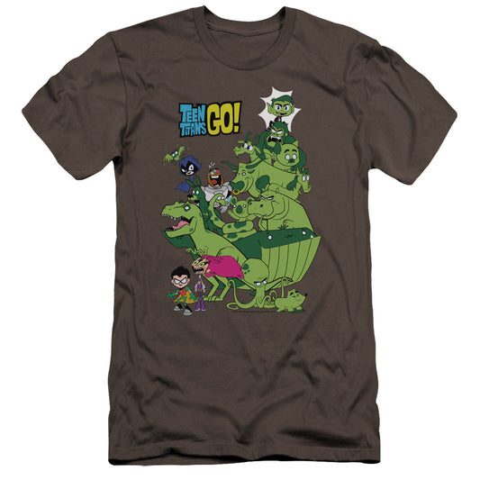 Teen Titans Go Beast Boy Stack Hbo Premium Bella Canvas Slim Fit Mens T Shirt Charcoal