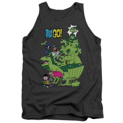 Teen Titans Go Beast Boy Stack Mens Tank Top Shirt Charcoal