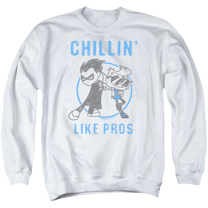 Teen Titans Go Like Pros Mens Crewneck Sweatshirt White