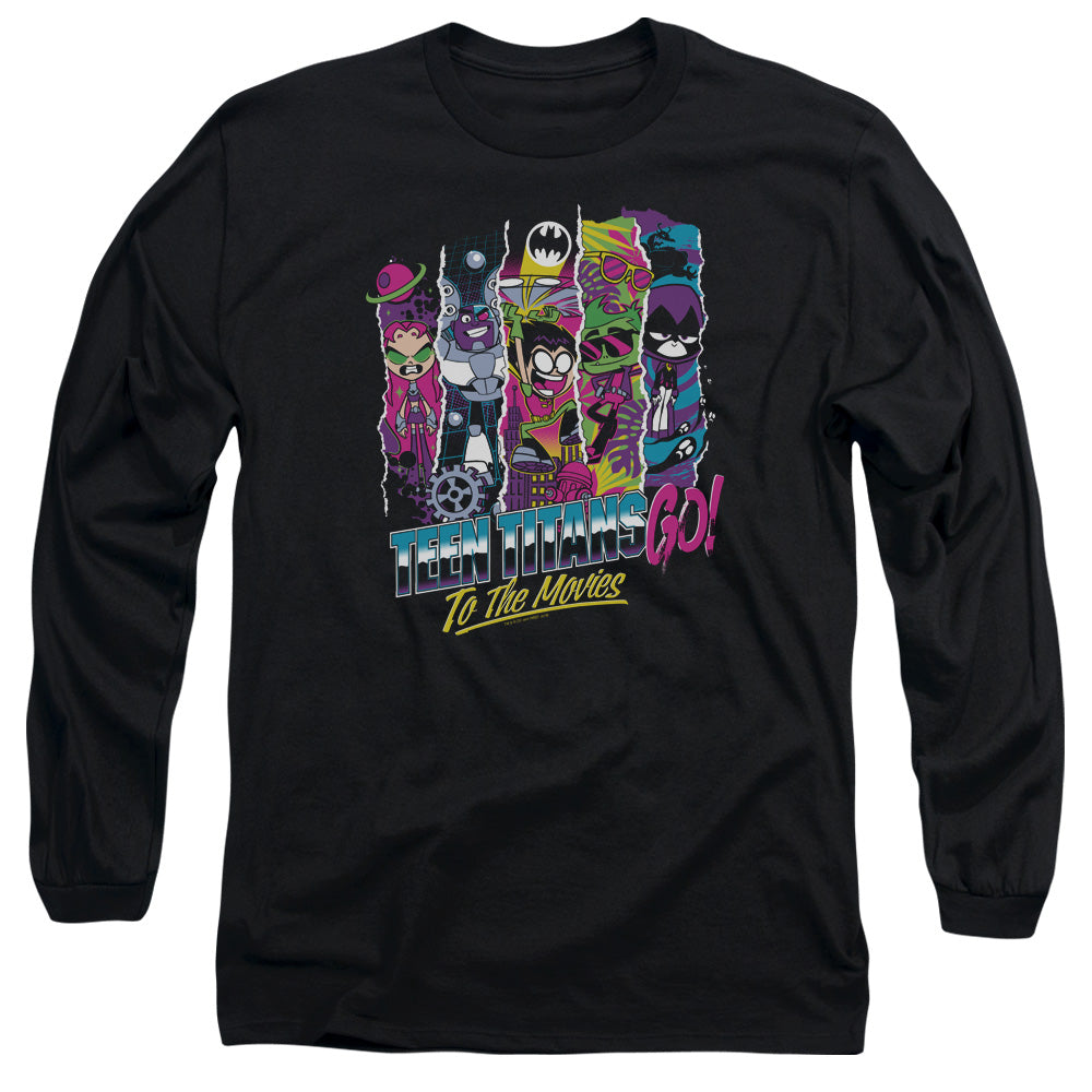 Teen Titans Go To The Movies To The Movies Mens Long Sleeve Shirt Black Officially Licensed