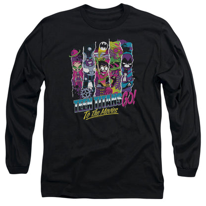 Teen Titans Go To The Movies To The Movies Mens Long Sleeve Shirt Black Officially Licensed