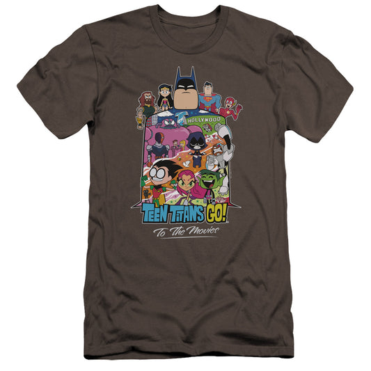 Teen Titans Go To The Movies Hollywood Hbo Premium Bella Canvas Slim Fit Mens T Shirt Charcoal