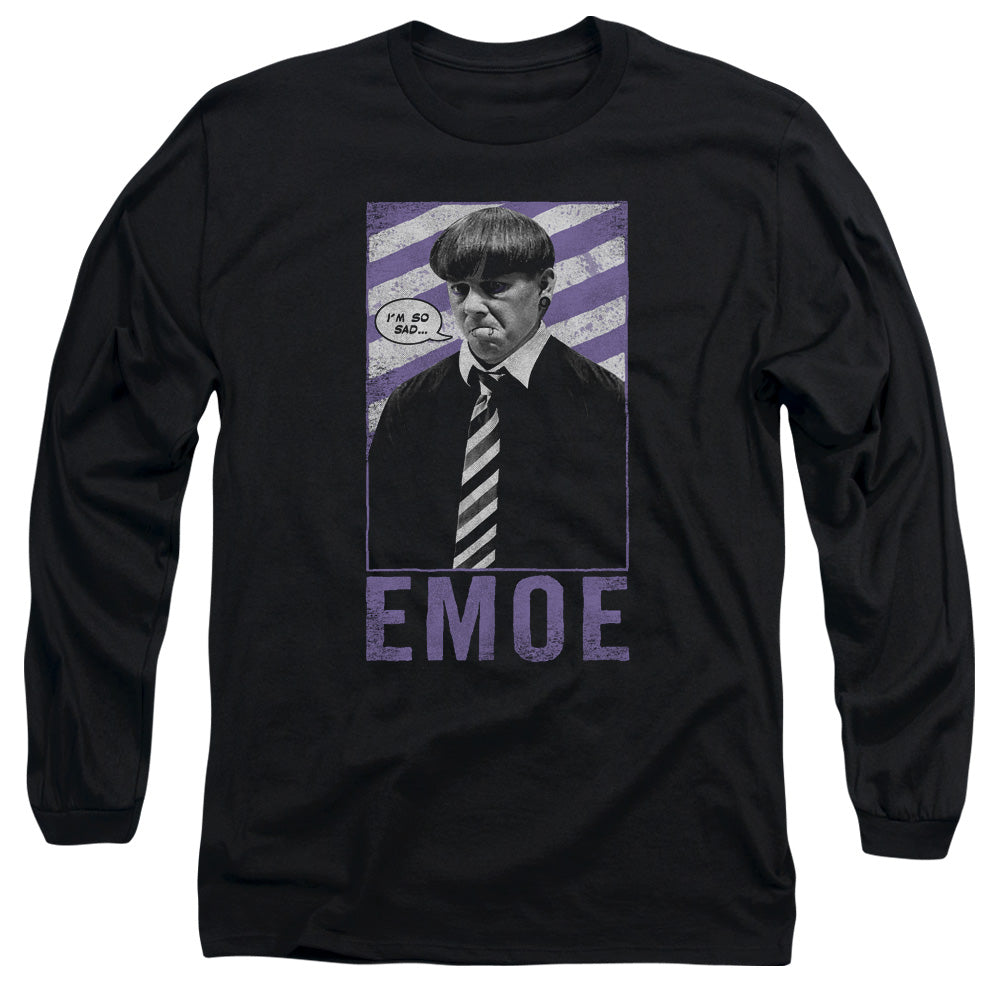 Three Stooges Emoe Mens Long Sleeve Shirt Black Officially Licensed