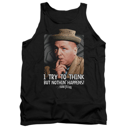 Three Stooges Try To Think Mens Tank Top Shirt Black