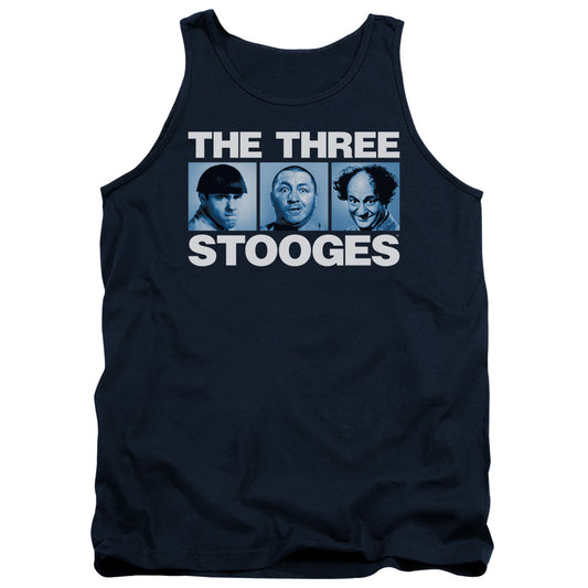 Three Stooges Three Squares Mens Tank Top Shirt Navy