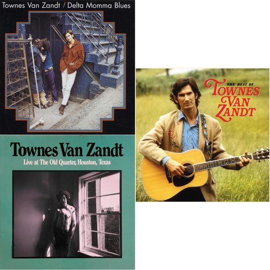Townes Van Zandt - Delta Momma Blues & Live At The Old Quarter Houston Texas & Best Of Townes Van Zandt - LP Vinyl Bundle