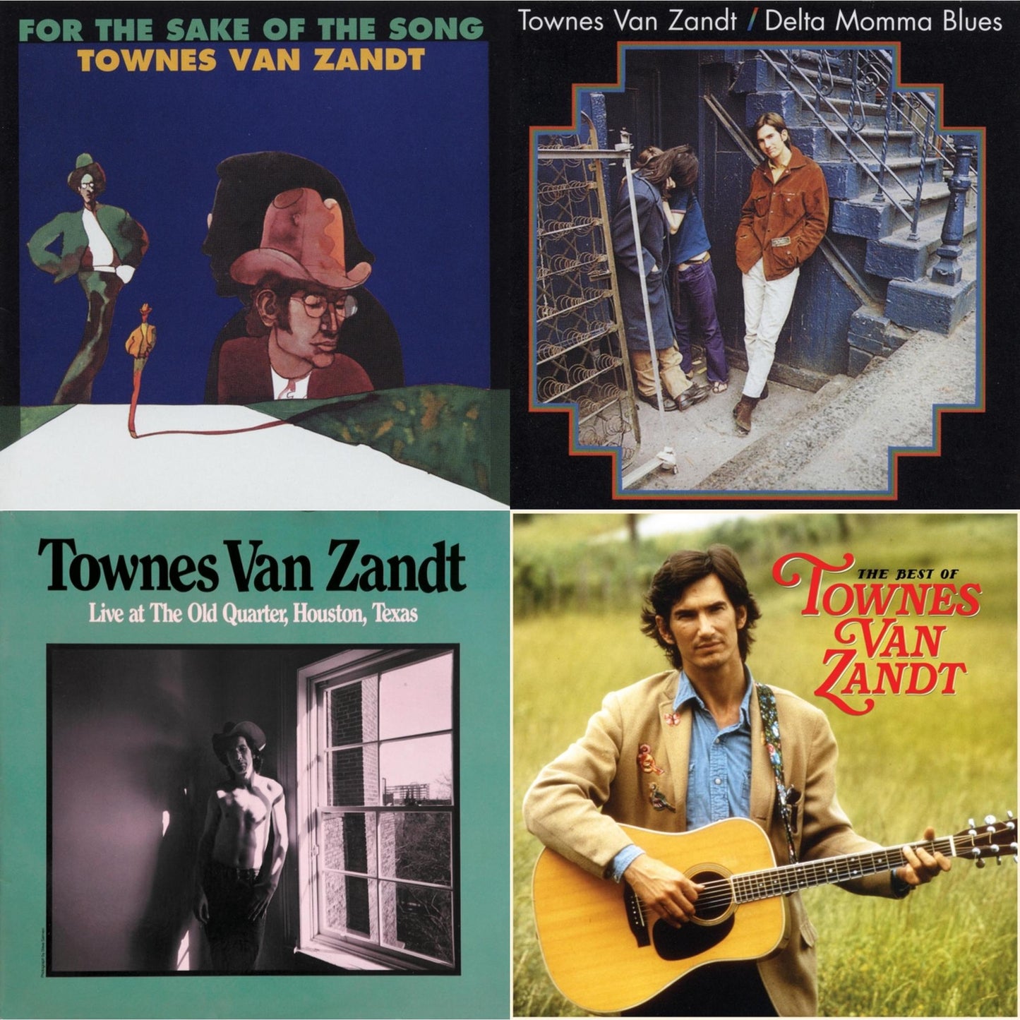 Townes Van Zandt - For The Sake Of The Song & Delta Momma Blues & Live At The Old Quarter Houston Texas & Best Of Townes Van Zandt - LP Vinyl Bundle