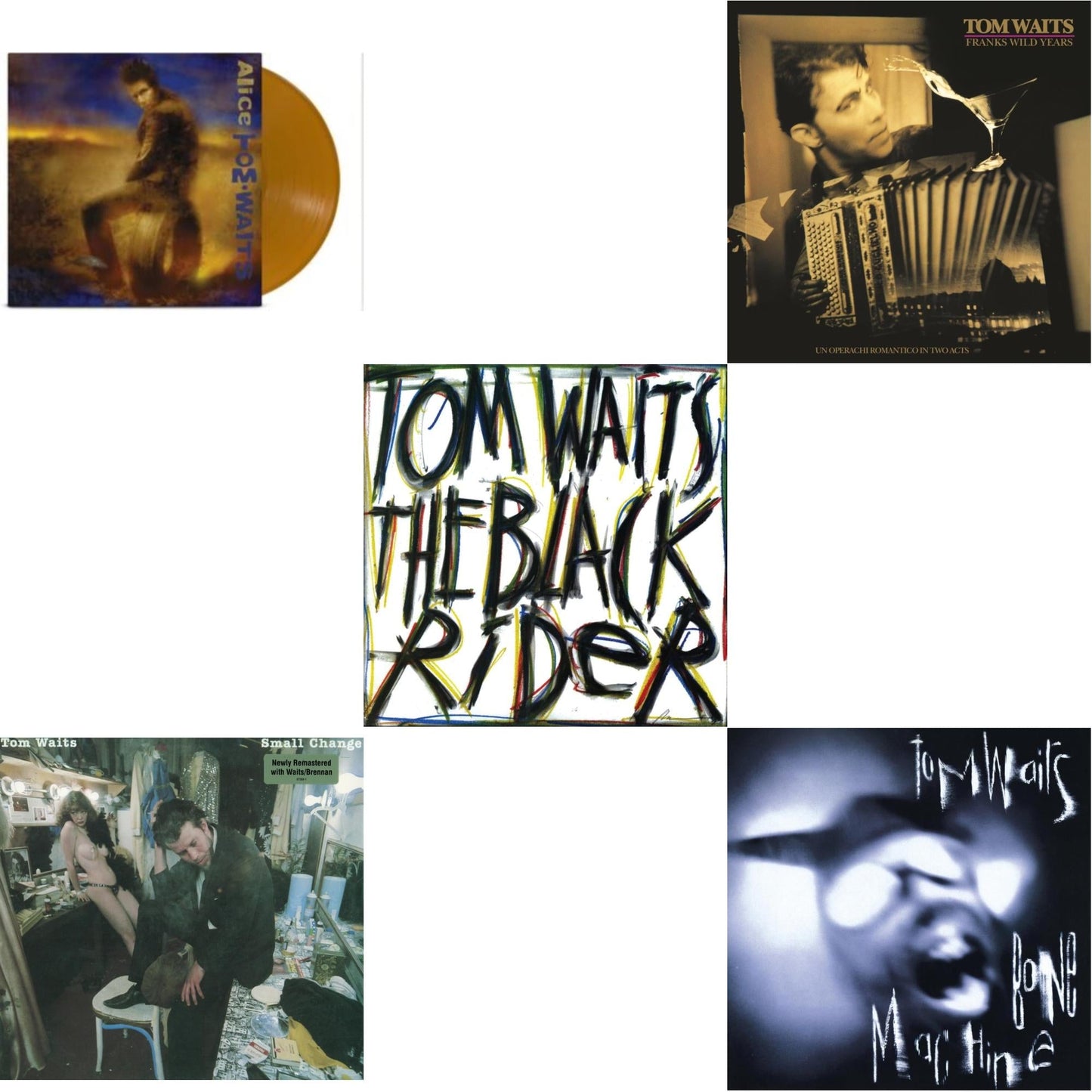 Tom Waits - Alice & Small Change (2017 Remaster) & Black Rider (Remaster) & Frank's Wild Years (Remaster) & Bone Machine (Remaster) - LP Vinyl Bundle