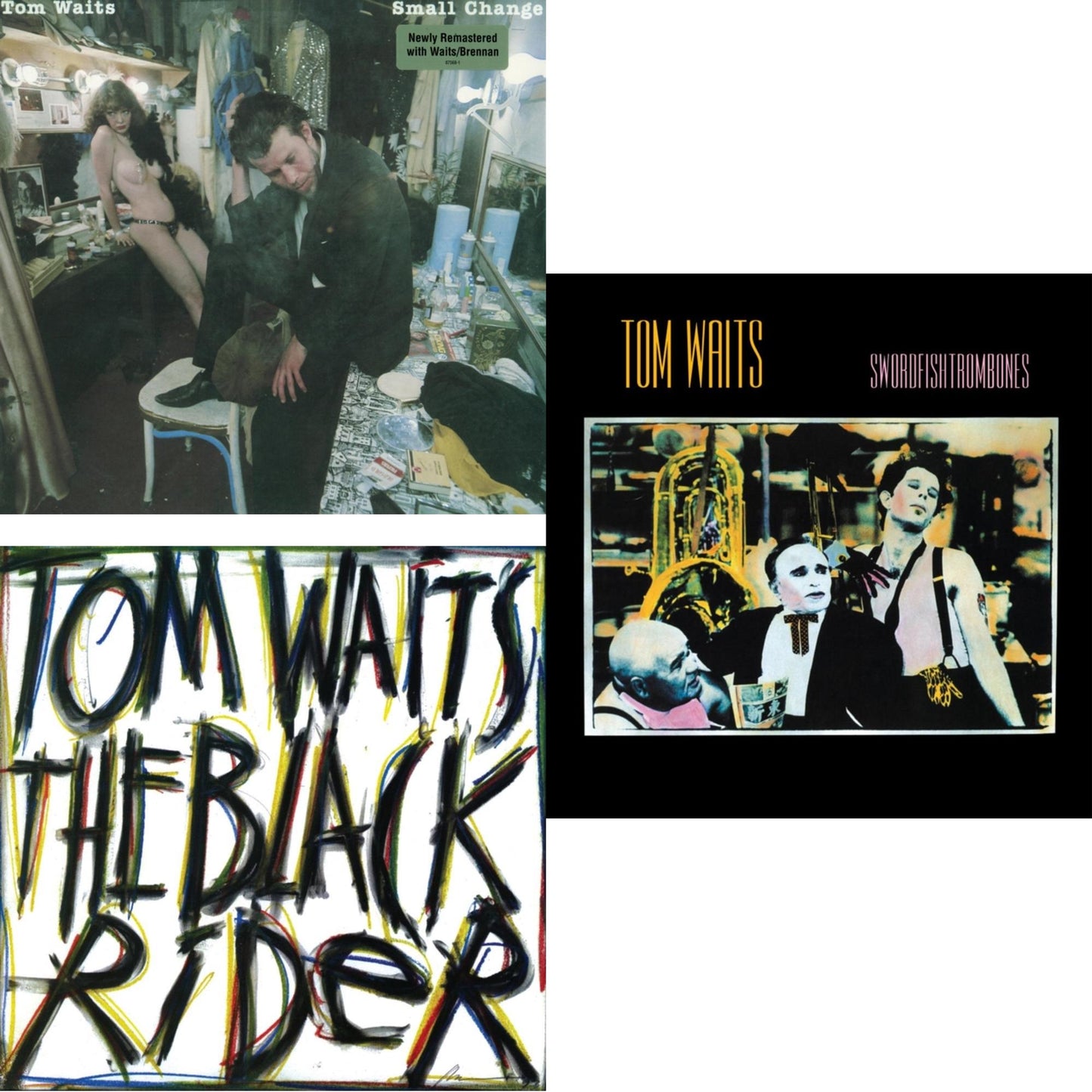 Tom Waits - Small Change (2017 Remaster) & Black Rider (Remaster) & Swordfishtrombones (Remaster) - LP Vinyl Bundle