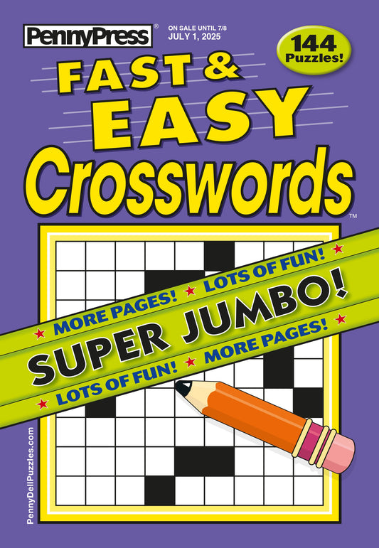 Penny Press - Easy Crosswords: July 2025 Edition, Stress-Free Puzzles For Beginners & Casual Solvers, Sharpen Your Mind, Solve, Enjoy, Unwind, Relax & More!