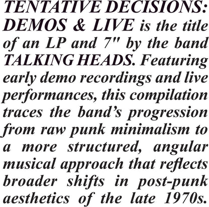 Talking Heads – Tentative Decisions: Demos & Live (LP and 7" Vinyl) Vinyl Record