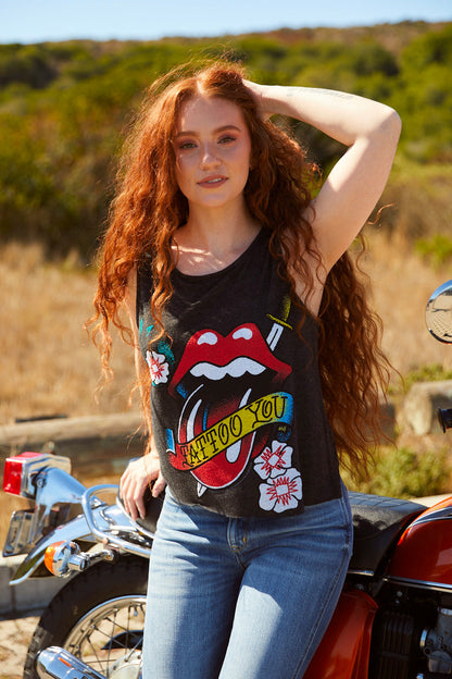 Rolling Stones Tattoo You Womens Tank Top Shirt Black