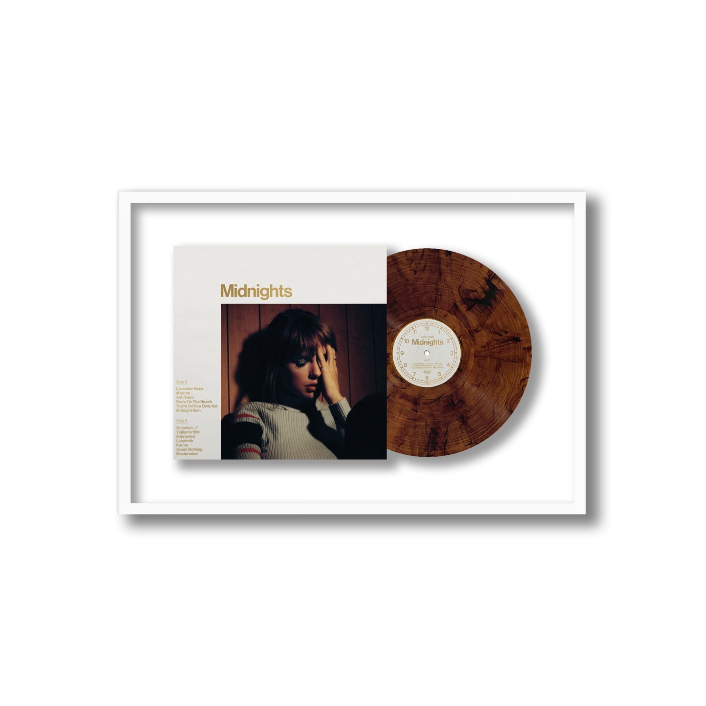 Taylor Swift Midnights (Limited Edition Mahogony) Framed Vinyl Record