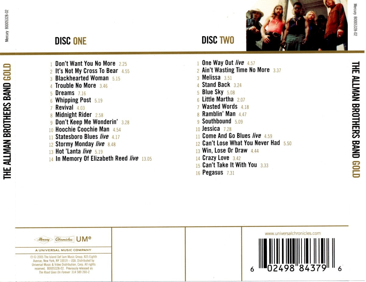 The Allman Brothers Band – Gold (2-CD)