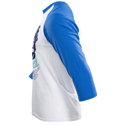 Step Bros Classic Music Singers Duo's Raglan Blue and White Tribute Movie T Shirt Tee