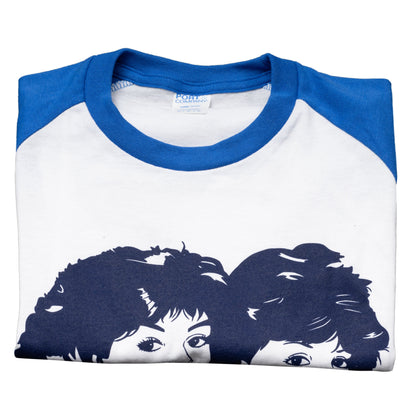 Step Bros Classic Music Singers Duo's Raglan Blue and White Tribute Movie T Shirt Tee