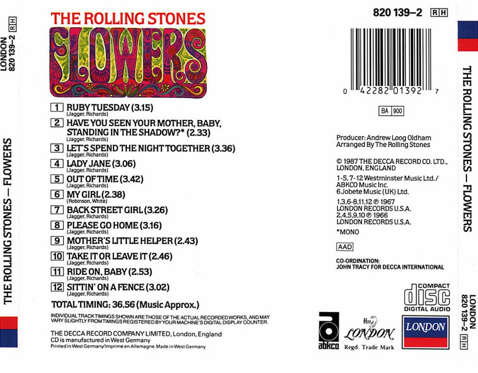 The Rolling Stones – Flowers Music CD
