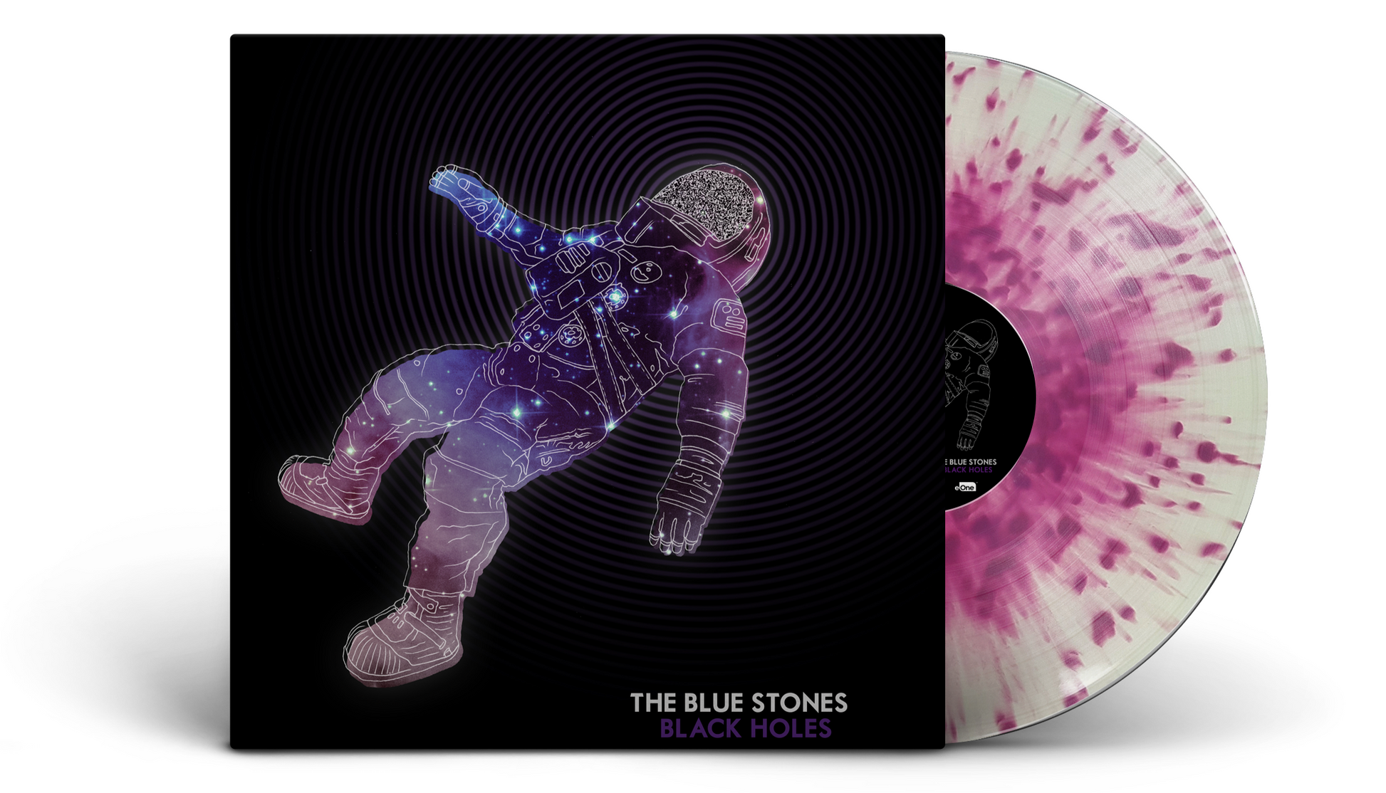 The Blue Stones - "Black Holes" Translucent Milky Clear w/Opaque Orchid Splatter Vinyl Record Vinyl Record