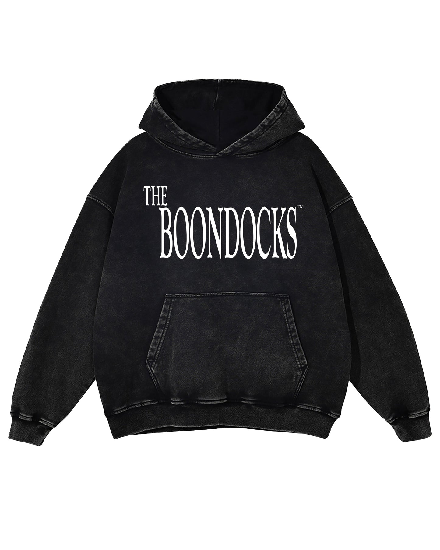 The Boondocks - Riley Khaled Acid Wash Oversize Black Heavyweight Mens Hoodie