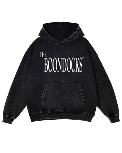 The Boondocks - Riley Khaled Acid Wash Oversize Black Heavyweight Mens Hoodie