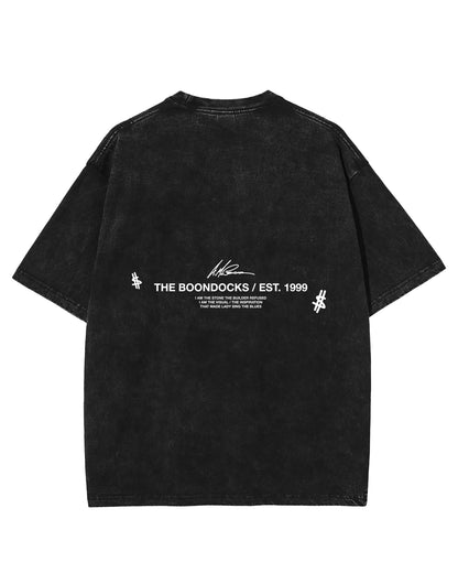 The Boondocks - Riley Khaled Acid Wash Oversize Black Mens T Shirt