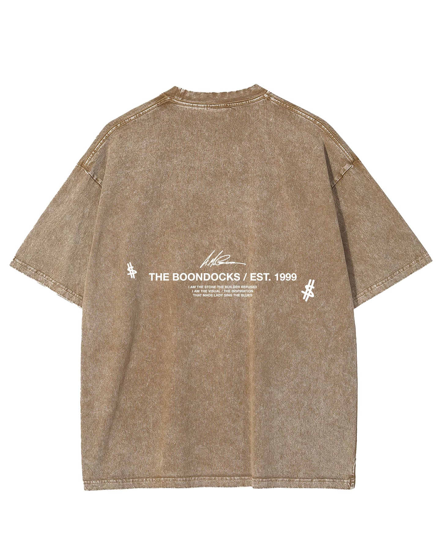 The Boondocks - Riley Khaled Acid Wash Oversize Tan Mens T Shirt