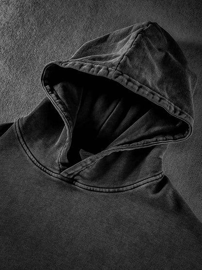 The Boondocks - Huey Khaled Acid Wash Oversize Black Heavyweight Mens Hoodie