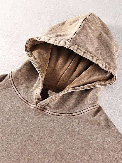 The Boondocks - Huey Khaled Acid Wash Oversize Brown Heavyweight Mens Hoodie