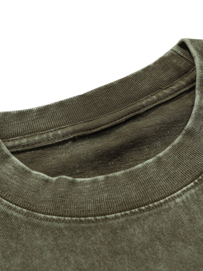 The Boondocks - Riley Khaled Acid Wash Oversize Olive Mens T Shirt