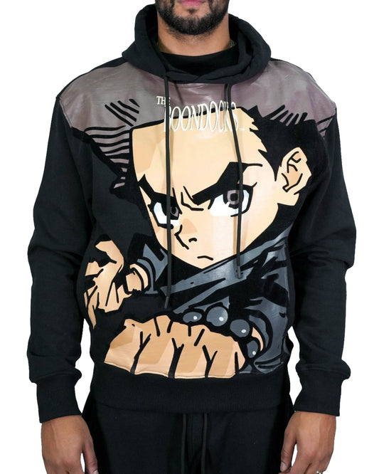 The Boondocks Huey Big Face Black Mens Hoodie