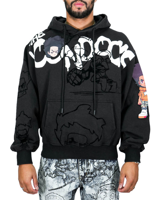 The Boondocks Huey Mashup Black Mens Hoodie
