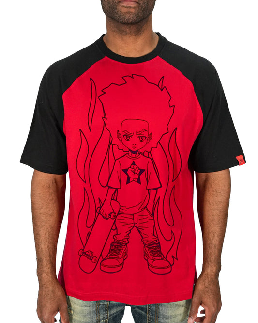 The Boondocks - Huey Skater Red Mens T Shirt