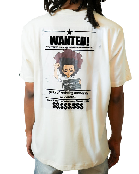 The Boondocks - Huey Wanted Tan Mens T Shirt